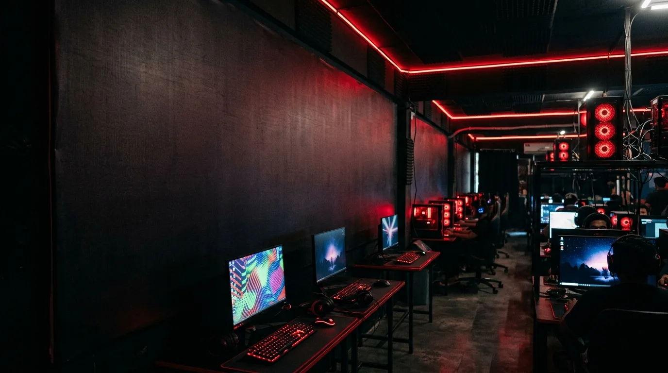 Branded wall wrap inside a gaming café